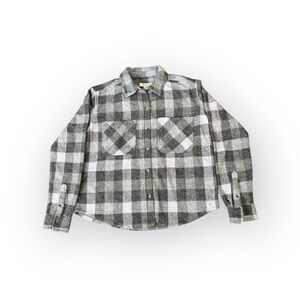 BeachLunchLounge XS Buffalo Plaid Shacket Gray Black – New